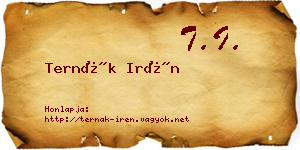 Ternák Irén névjegykártya